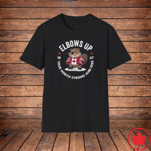 Elbows Up 2025 CANADA - Elbows Up Canada Animal True North Strong And Free Est 1867 T-Shirt