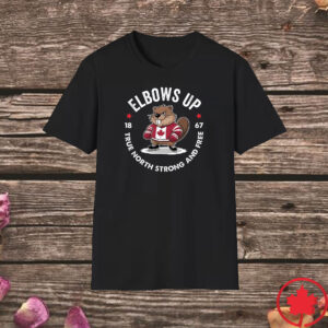Elbows Up 2025 CANADA - Elbows Up Canada Animal True North Strong And Free Est 1867 T-Shirt