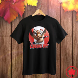 Elbows Up 2025 CANADA - Elbows Up Canada T-Shirt Beaver Riding A Goose