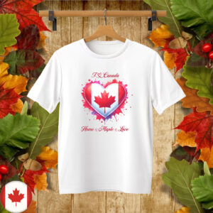 Elbows Up 2025 CANADA - I Heart Canada Flag Maple Leaf T-Shirts