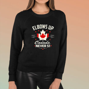 Elbow's Up - Never 51 Canada T-Shirt. Stand Strong Against Trump's Tariffs. True North Strong Shirt