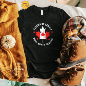 Elbows up Canada true north strong flag shirt